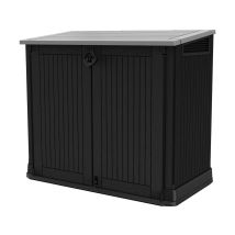 Coffre Jardin En Résine "caracas" - 880l - 132 X 71.5 X 113.5 Cm - Noir - Tecnomat