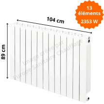 Radiateur Aluminium Horizontal H.89 X 104 Cm Vip 800 Deville 2353 W - Bricoman