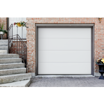 Porte De Garage Lance Sectionnelle | Kit | H200 X L240 Cm | Panneaux Sans Lignes En Blanc | Acier Galvanisé | Moteur Somfy Io - Tecnomat