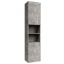 Armoire De Rangement Paso Hauteur 160 Cm Beton Gris - Meuble De Rangement Haut Placard Armoire Colonne - Bricoman