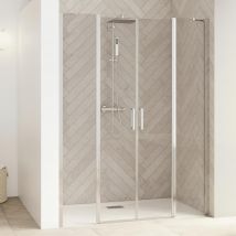 Porte De Douche 2 Battants Smart Design Xxl Sans Seuil (conforme Pmr) L1,60 M H2,05m Blanc - Bricoman