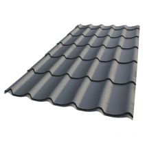 Plaque Acier Galvanisé Laqué Mat Aspect Tuile L 1,95 M / L 1,04 M - Gris Anthracite Mat - Bricoman