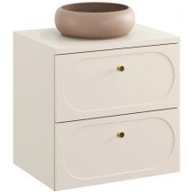 Meuble Sous Vasque Suspendu 60 Cm Donna Sand Beige Avec Plan Et Vasque Wiki - Bricoman