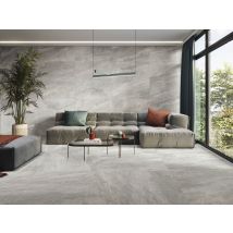 Carrelage Aspect Béton Astro Gris Grand Format 60x120 Cm - Bricoman