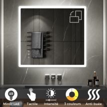 Boleo Miroir Lumineux 90 X 100 Cm (ou 100x90) Led 2100 Lumens Réglage Intensité & Couleur + Antibuée Salle De Bain - Bricoman