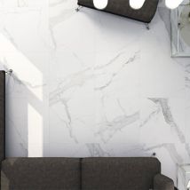 Carrelage Sol Et Mur Effet Marbre Mat Granito White 100x100 Cm - Réflex Boutique - Bricoman
