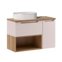 Meuble Simple Vasque 90cm Riva Cachemire Et Bois - Bricoman