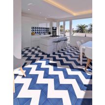 Carrelage Imitation Carreaux De Ciment 20x20 Scenario Tappeto 1 Blu - Bricoman