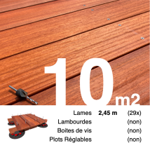 Planches De Terrasse Bois Exotique Padouk Pour 10 M² • Longueur 2,45 M • Livraison Gratuite - Tecnomat