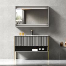 Meuble De Salle De Bain Design À Poser Gris - 120 Cm - Bricoman