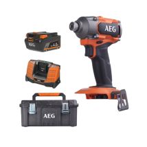 Pack Aeg 18v - Visseuse À Chocs Brushless 350 Nm - Batterie 4.0 Ah - Chargeur - Caisse De Rangement - Tecnomat