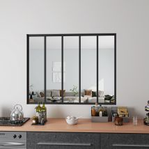 Verrière Atelier En Aluminium Noir Mat L.153xh.108cm 5 Carreaux Transparents Inclus, Verrière Fixe Kit De Verrière Et Vitrage - Bricoman