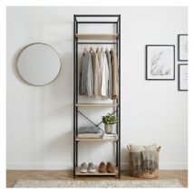 Portant Vêtements June En Bois Et Métal 50x200cm - Bricoman