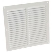 Grille D'Aération Carrée 20x20 Cm En Alu À Visser À Persiennes Avec Moustiquaire Laqué Blanc - Bricoman