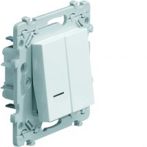 Bouton Poussoir Inverseur + Bouton Poussoir À Voyant Hager Essensya - Bricoman