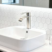 Cecipa Max Mitigeur De Lavabo Acier Inoxydable Robinet De Lavabo Brossé Mitigeur En Cascade Mitigeur De Lavabo Et Vasque Rond - Bricoman