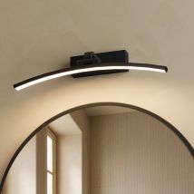 Emke Applique Led Salle De Bain L.40 Cm – Lampe À Miroir Led Salle De Bain Orientable 180°, 8w, Blanc Neutre 4000k, Noir - Bricoman