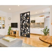 Cloison De Separation Bois Type Claustra Décorative Fumio Mdf Noir L.80 X H.180 X 1.9 Cm - Bricoman