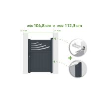 Portillon Ajustable En Largeur 1m Halti H.140cm Alu Gris - Bricoman