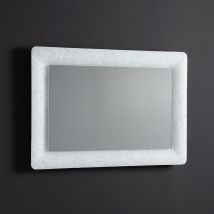 Miroir Blanc Encadré En Verre Fusionné Avec Grit Et Led 90x62 - Bricoman