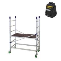 Echafaudage Roulant Alu - Hauteur De Travail Maximale De 3.00m + Sac À Dos De Chantier - Al205-sac - Bricoman