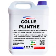 Colle Plinthe - 4x5 L - Codeve Bois - Pour L'Assemblage De Vos Plinthes En Chêne, Pin, Hêtre, Merisier, Stratifié Ou Mdf. - Bricoman