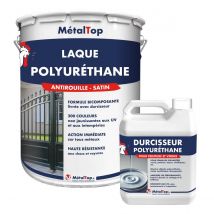 Laque Polyurethane - Rouge Feu - Ral 3000 - 15 L - Métaltop - Bricoman