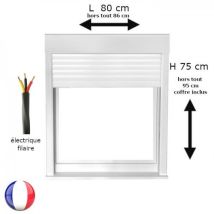 Fenêtre Pvc 1 Vantail Oscillo-battant Avec Volet Roulant Électrique H 75 X L 80 Cm Pour Pose En Neuf - Tirant Gauche - Bricoman