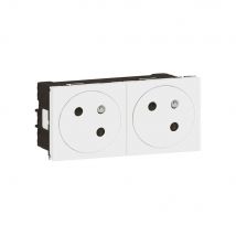 Legrand - Double Prise De Courant 2p+t Surface Mosaic Link Raccordement Latéral 4 Modules - Blanc - 077142l - Bricoman