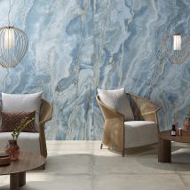 Carrelage Sol Et Mur Poli Effet Marbre Bavaro Bleu Cobalt 120x120 Cm - Réflex Boutique - Bricoman