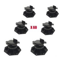 Carton De 60 Plots Réglables 60 À 138 Mm Pour Terrasse Bois Et Composite - Coloris - Noir - Bricoman