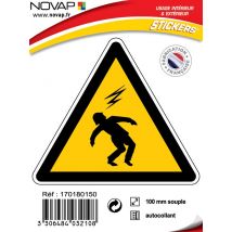 Panneau Danger Éléctrocution - Adhésif Triangle 100mm - 4032108 - Bricoman