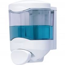 Distributeur De Savon Mural Transparent À Poussoir Sanindusa Luxe Réserve De Savon 0,45 Litres - Bricoman