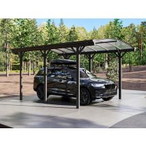 Carport Pergola Simple Autoportant En Aluminium - 1 Voiture - 15,15 M² - Gris Anthracite - Baresa - Bricoman