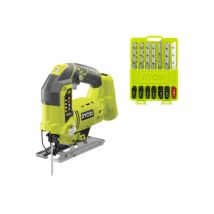 Pack Ryobi - Scie Sauteuse Pendulaire R18js-0 - 18 V One+ - Sans Batterie Ni Chargeur - Coffret De 10 Lames Spéciales Scie Sauteuse Rak10jsbwm - 