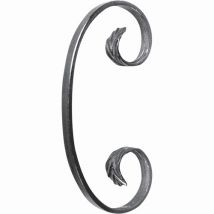 Volute En C Finition Queue De Carpe - Hauteur 190mm Largeur 95mm Plat De 12x6mm - Fer Forgé - À Souder - Bricoman