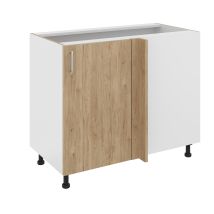 Meuble Bas D'Angle Haaus Karo, Bois Naturel/blanc, 98 X 50 X 80 Cm - Bricoman