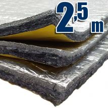 Insonorisation. Isolation Thermique Et Acoustique (2,5m X 1,20m) - Pose Facile Avec Support Autocollant, Nappe Acoustique, Mousse Et Aluminium. - 