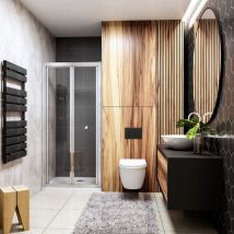 Porte De Douche Pliante Verre Trempé Clair Ep.4mm - 80x185cm - Chromé - Installer En Niche - Réversible - Bricoman