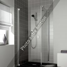 Paroi De Douche Pivotante Largeur 83cm Hauteur 200 Cm Profilé Noir Soft Verre Clair Clean - Bricoman