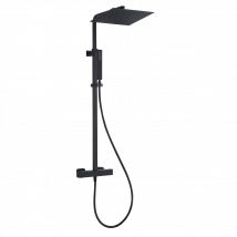 Square Ii Colonne De Douche Carrée Thermostatique Noire - Bricoman