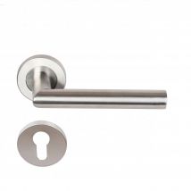 Paire De Poignées De Porte Sur Rosaces Rondes " Elsa Angle Vif " Inox 304 Klose Besser - Bricoman