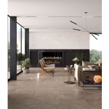 Carrelage Sol/mur Effet Béton Marron Compact Brown Mat Int/ext L.60 X L.60 Cm Ceralux - Bricoman