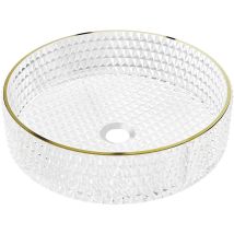 Mexen Aura Lavabo En Verre Sur Plan 39 X 39 Cm, Transparent/doré - 24013905 - Bricoman