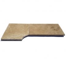 Margelle De Piscine Travertin Beige Mix 1er Choix- Angle Rentrant 45x33x3 Cm - Bricoman