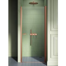 Porte De Douche Pivotante 90 Cm Cuivre Brossé Monako Copper Brushed - Bricoman