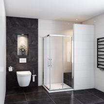 Océan Cabine De Douche 90x90x185cm 2 Portes Coulissantes Accès D'Angle - Bricoman