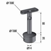Support De Main Courante Inclinable Pour Tube De Ø42,4mm - Longueur 80mm - À Manchonner - Inox 316 - Bricoman