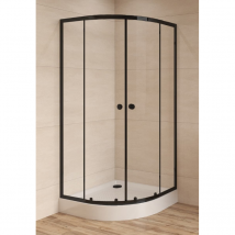 Swiss Aqua Technologies Sat Project Douche Quart De Cercle 80x80cm Coulissante Avec Profilé Noir Mat (satpromus80ct) - Bricoman