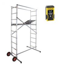 Echafaudage Jardin - Hauteur De Travail Max. 3,66m - 2 Roues Ø 240mm - Plateau 1,30x0,46m + Télémètre Laser Stanley - 9474-951-laser - Bricoman